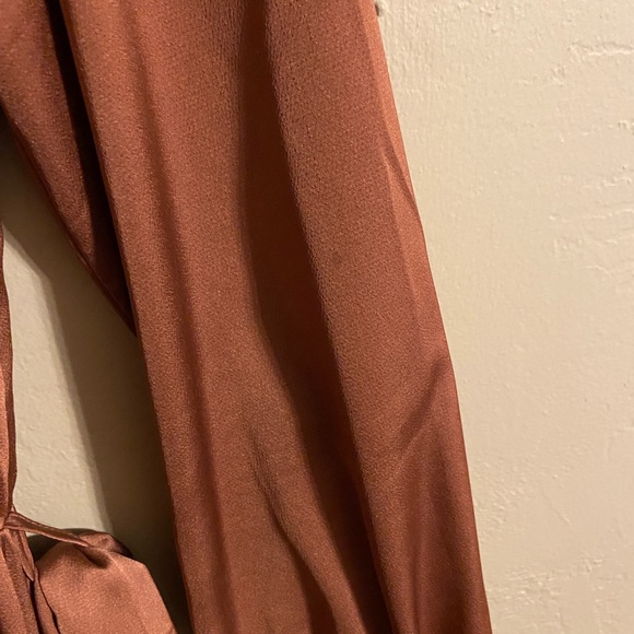 Baltic Born Jenna Satin Wrap Dress —dark mauve - Picture 6 of 6